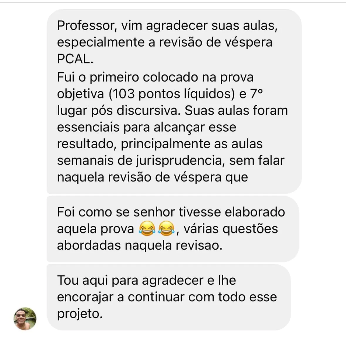 Depoimento de aluno 3