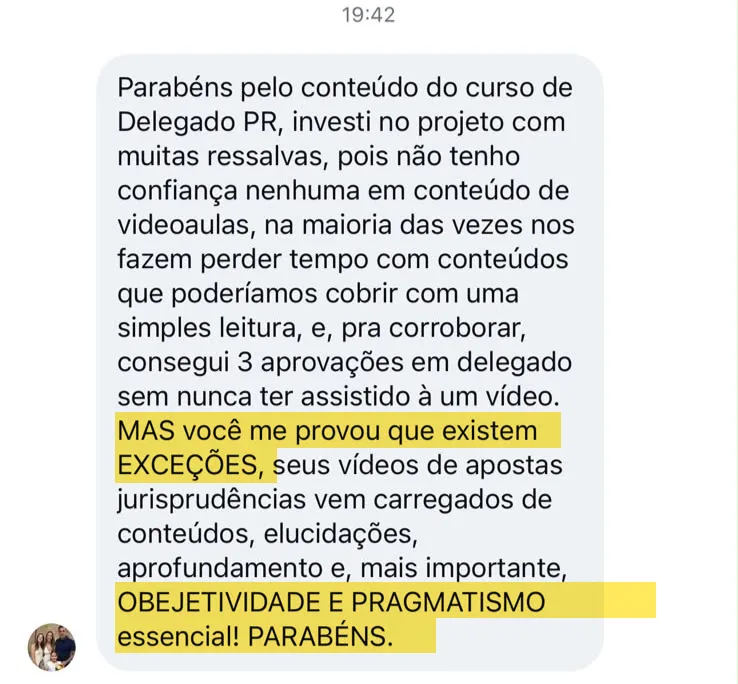 Depoimento de aluno 1